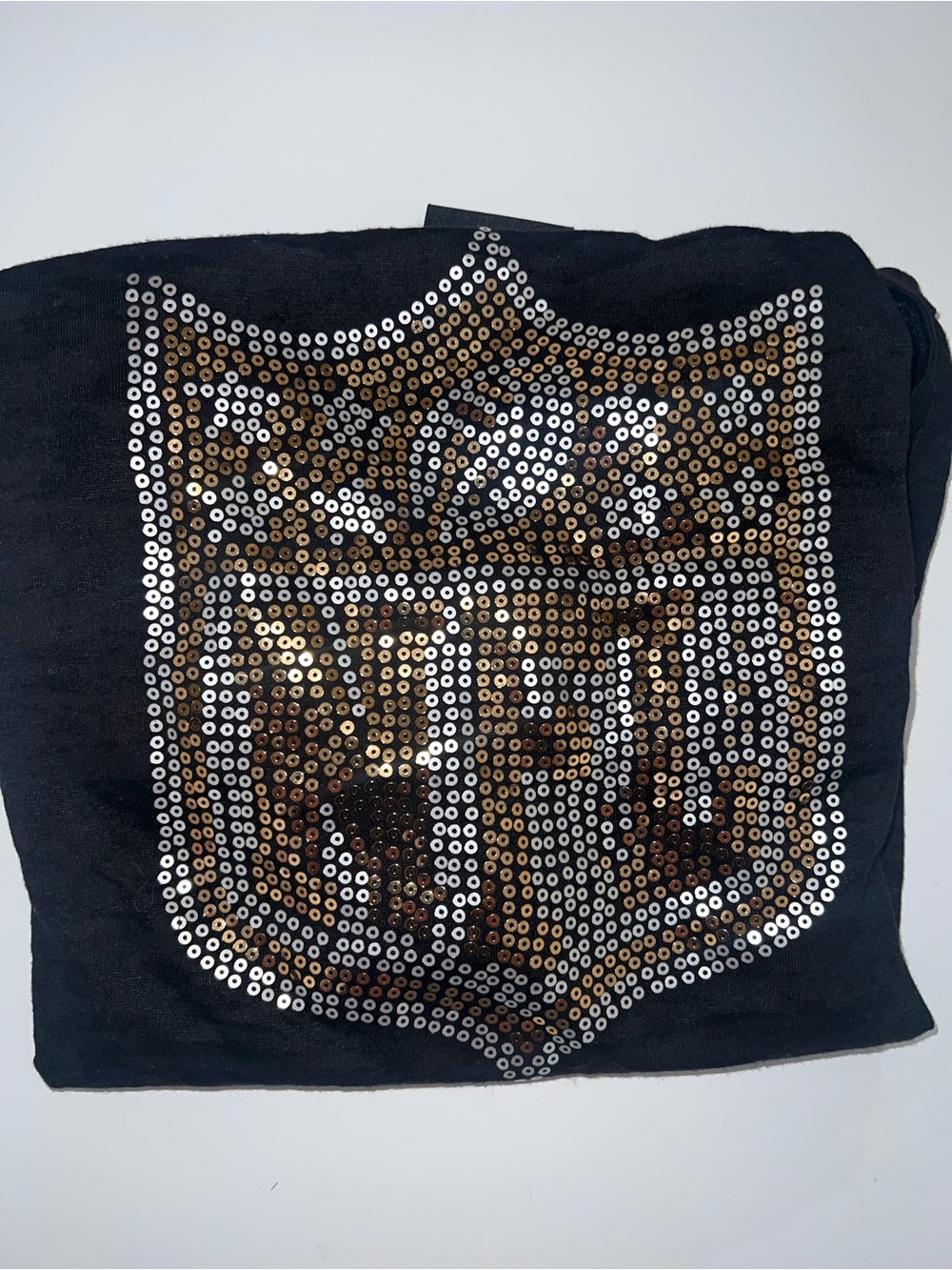 NFL Short Sleeve Tee - Black with Gold & Silver Sequins 🏈
